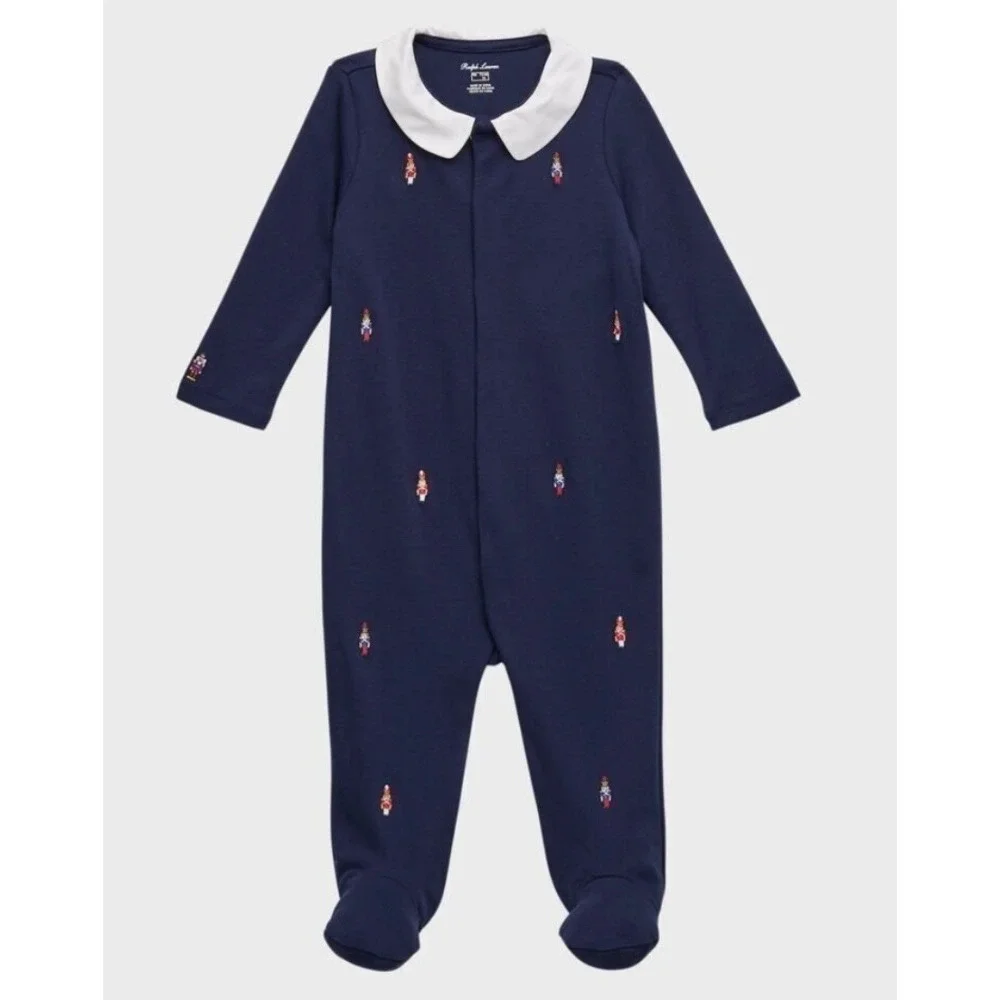 Polo Ralph Lauren Baby Boy's Nutcracker Embroidered Footie‎ Siz 3M